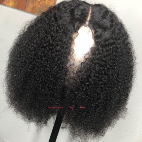 Pre-plucked Brazilian virgin human hair Afro Curl 360 frontal lace wig-[HT777]
