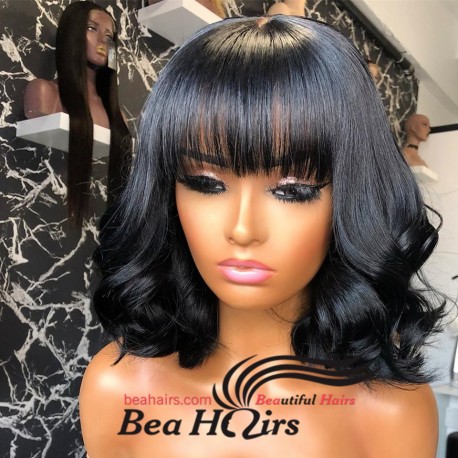 Ready to wear Loose Messy wave bob 360 lace wigs-BC243
