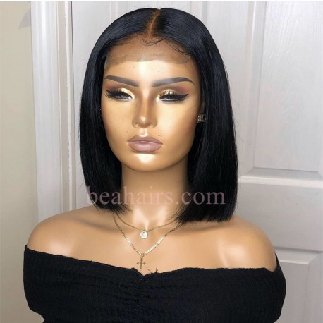 Brazilian human hair 4*4 lace closure blunt cut bob--[BEA011]