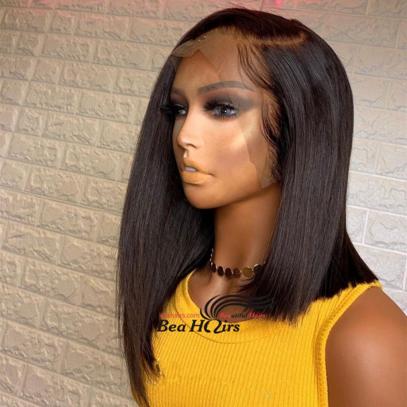 Long Blunt Cut Bob--brazilian virgin 360 frontal lace wig ...