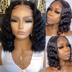 Middle parting natural wave bob 5*5 HD lace closure wig--HD008