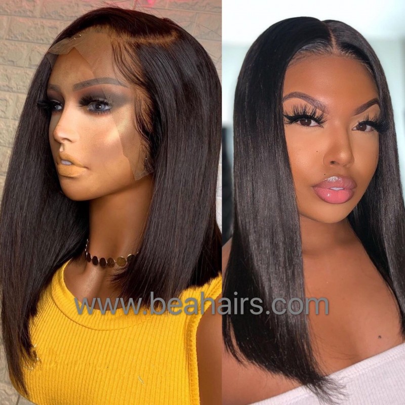 Image of Long blunt cut bob with lace closure