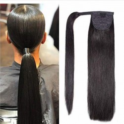 COMBS IN HUMAN HAIR PONYTAIL EXTENSIONS WRAP, PONYTAIL HAIRSTYLE--PH001