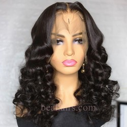 Brazilian virgin bottom loose wave full lace bleached knots wig-[WWW008]