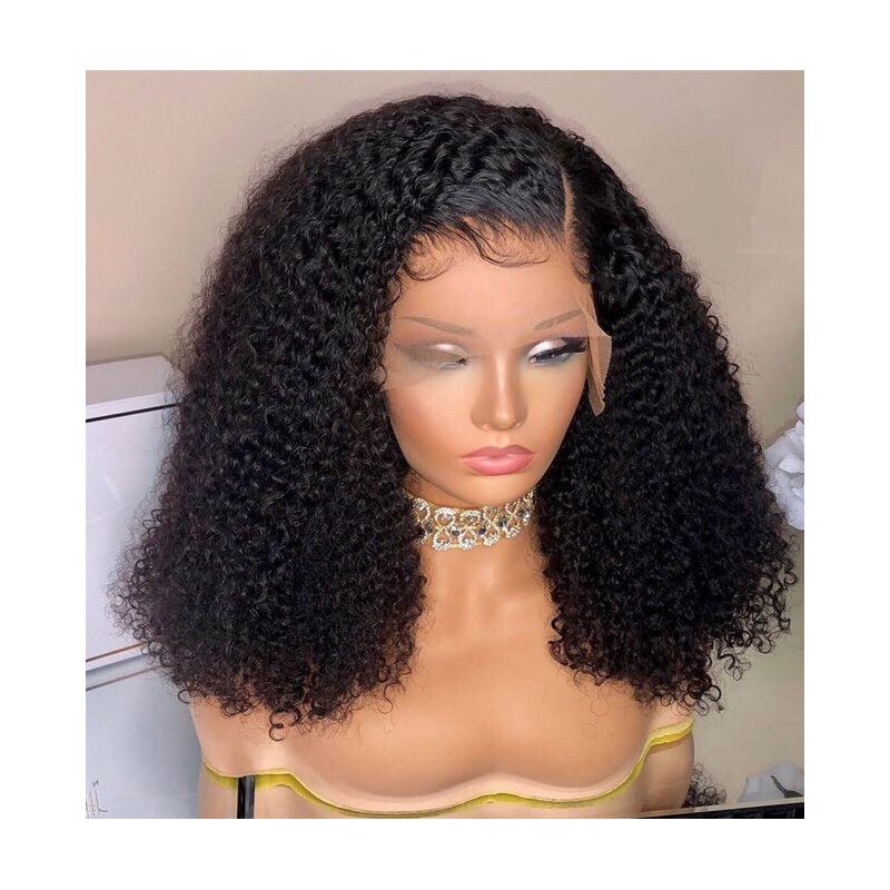 Pre-plucked Brazilian virgin human hair messy curl 360 frontal lace  wig-[BC293] - Bea Hairs