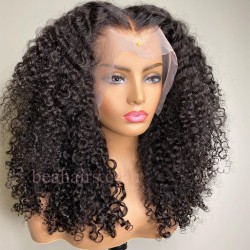 Pre plucked Brazilian virgin Romance Curly glueless 360 lace frontal wig-[HY363]