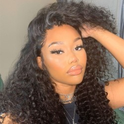 Stock Brazilian virgin Deep Wave full lace bleached knots wig-[WWW005]