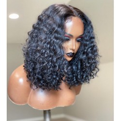 Stock Burmese curl bob 5*5 HD lace closure wig--HD115