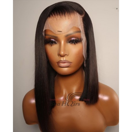 Stock full lace side parting asymmetrical bob--BW234
