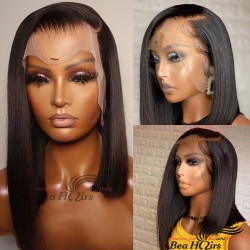 Side parting asymmetrical bob 13*6 lace frontal wig--BW234