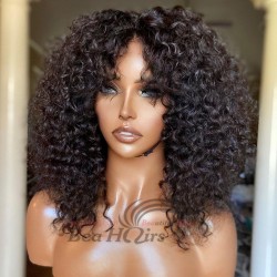 Burmese hair 14 inch Bounce curl 5*5 HD lace closure wig--HD633