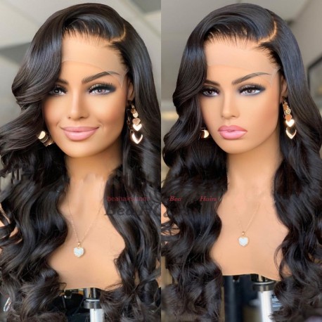 Stock Ocean wave 5*5 HD skin melt lace closure wig--HD234