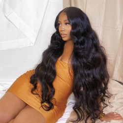 Pre plucked Skin Melt HD Lace loose ocean wave 13*6 Lace Front Wig--BH241