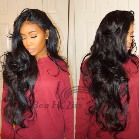 Brazilian virgin body wave full lace silk top bleached knots wig-[WWW333]