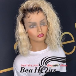 【For Sale】Ready to wear blonde curly bob lace front wigs-BC253