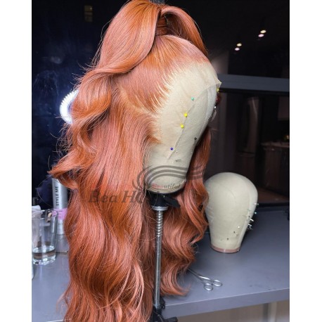 Stock--Ginger blonde loose wave 13*6 HD Lace Fronttal Wig--BH243