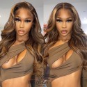 Caramel light color loose wave Skin Melt HD Lace Ready to Wear 13*6 Lace Wig--BH271