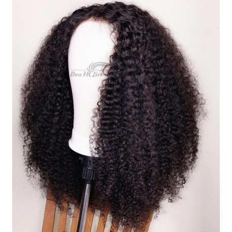 Stock Pre plucked Burmese curly 360 lace frontal wig-[HT115]