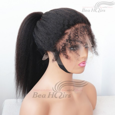 NEW hairline with Afro curl baby hairs 360 lace frontal wig--KS222