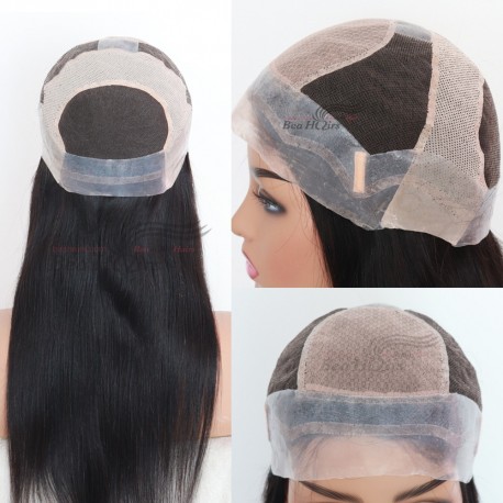 silicone cap human hair wig for cancer and alopecia-[CM001]