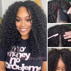 Beginner Friendly 100% brazilian virgin human hair V part wig--VP001