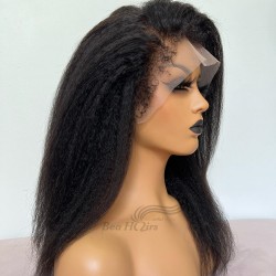 NEW hairline with 4c Afro curly baby hairs 13*6 skin melt HD lace wig--BH222