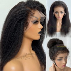 NEW hairline with Afro curl baby hairs 13*6 skin melt HD lace wig--BH222