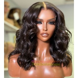 Middle parting Loose wave vibes 5*5 HD lace closure bob wig--HD130