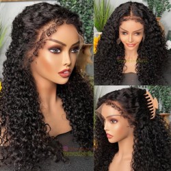 NEW hairline with 4c Afro curly baby hairs 13*6 skin melt HD lace wig--BH678