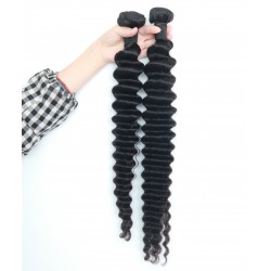 2 bundles brazilian virgin Loose deep wave machine wefts