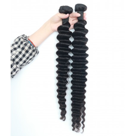 2 bundles brazilian virgin Loose deep wave machine wefts