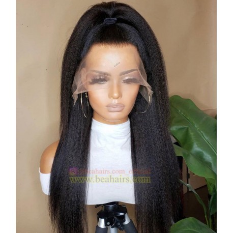 Skin Melt HD Lace Undetectable Knots kinky straight13*6 Lace Front Wig--BH235