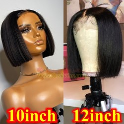 【Ready to ship】100% brazilian virgin human hair 2*4 lace closure blunt cut bob -- [BEA001]