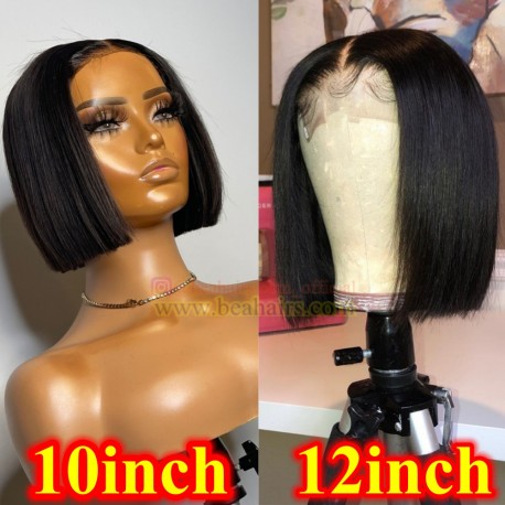 Glueless lace front bob-Brazilian virgin silk straight-- [LFW001]