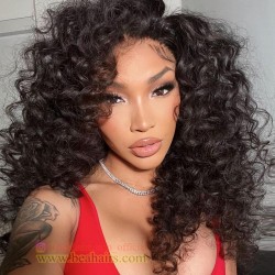 Stock Spanish Curl 5*5 HD skin melt lace closure wig--HD112