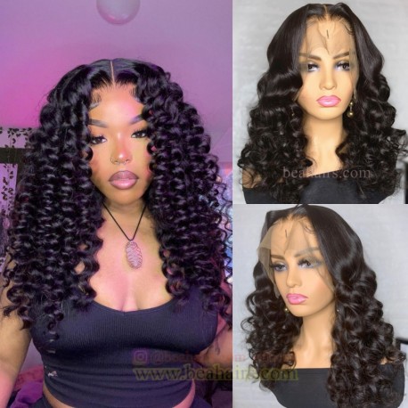 Brazilian virgin bottom loose wave full lace bleached knots wig-[WWW008]