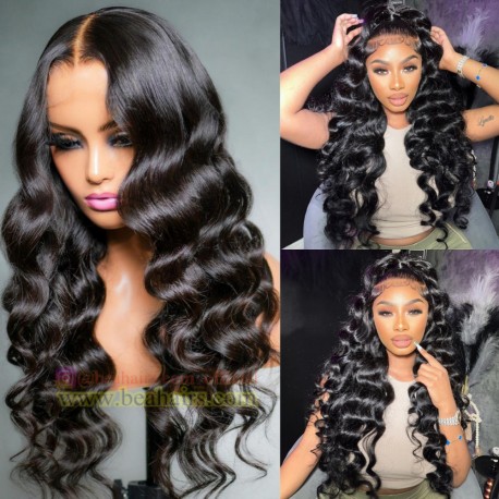 Brazilian virgin wand curls 13*6 HD lace frontal wig--【BH476】