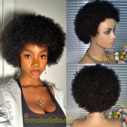 Stock Brazilian virgin Afro Curl full lace bleached knots wig-[AC789]