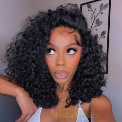 Skin Melt HD Lace Ready to Wear side parting curly bob 13*6 HD Lace Front Wig--BH477