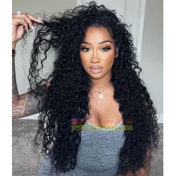 Pre cut lace Ready to Wear Glueless water wave 13*6 HD lace wig--WW24