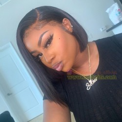 Pre cut lace Ready Wear & Go Glueless side parting 5*5 HD lace bob wig--WW66