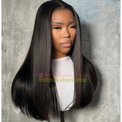 Pre cut lace Ready to Wear Glueless middle parting 5*5 HD lace blunt cut bob wig--WW73