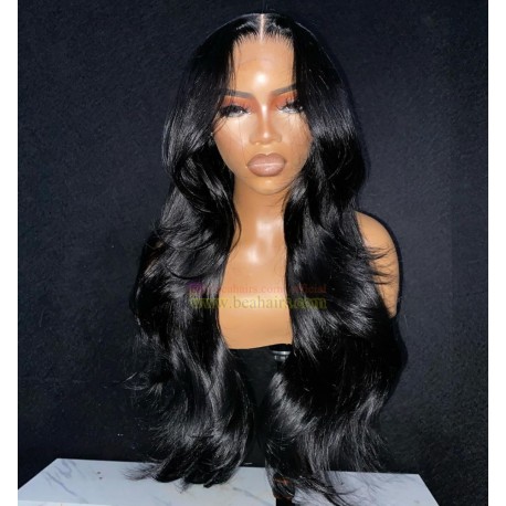 Deep wave human hair full lace wig-bh005