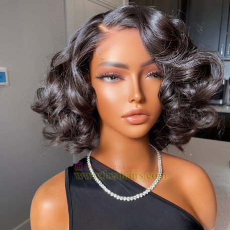 Brazilian virgin classic bob wave 5*5 HD lace closure wig--HD226