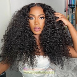 Pre cut lace Ready to Wear Glueless middle parting 5*5 HD lace deep wave bob wig--WW74