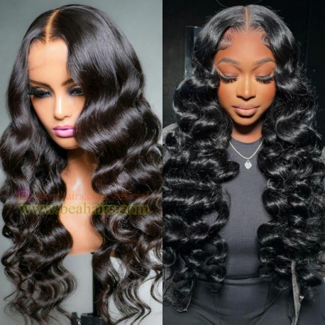 Brazilian virgin wand curls 13*6 HD lace frontal wig--【BH476】