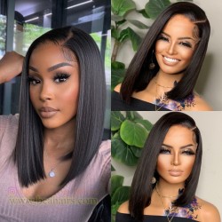 Stock side parting asymmetrical bob 5*5 HD lace closure wig--HD118