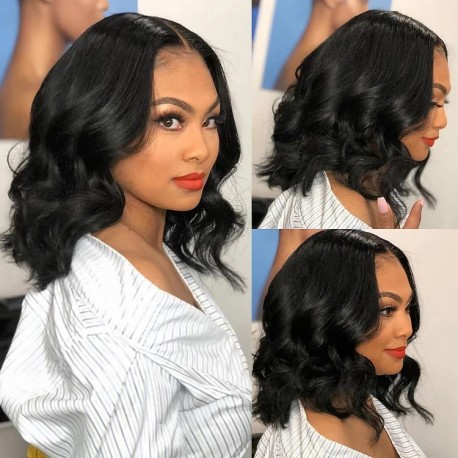 Middle parting Soft wave vibes bob 5*5 HD lace closure wig--HD131