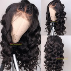 Pre-plucked Brazilian virgin Ocean Wave 360 frontal lace full wig-[BW678]