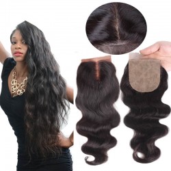 On sale--Brazilian virgin body wave silk base closure